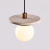 white travertine disk pendant light