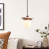 white travertine disk pendant light