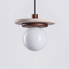 white travertine disk pendant light