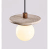 white travertine disk pendant light