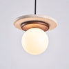 white travertine disk pendant light