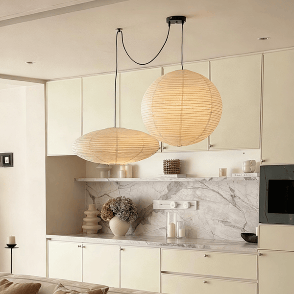 white washi paper cloud pendant lamp