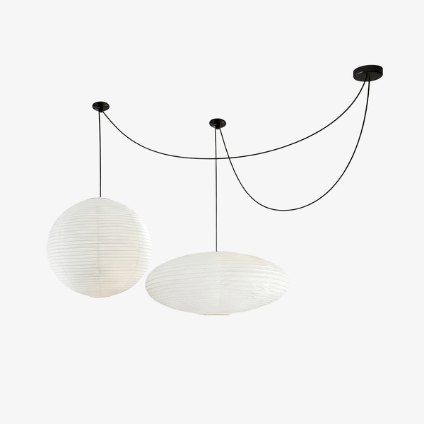 white washi paper cloud pendant lamp
