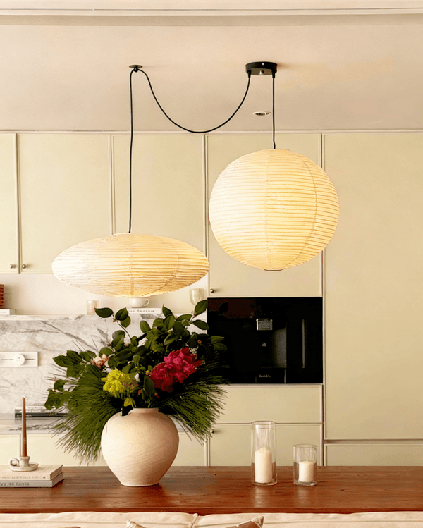 white washi paper cloud pendant lamp