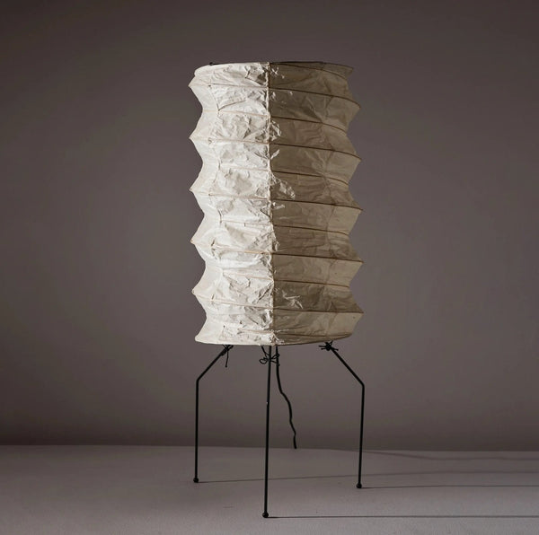 white washi paper origami floor lamp