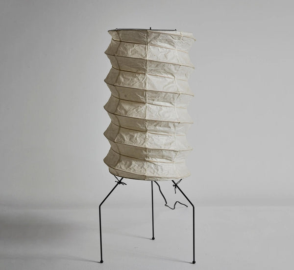 white washi paper origami floor lamp