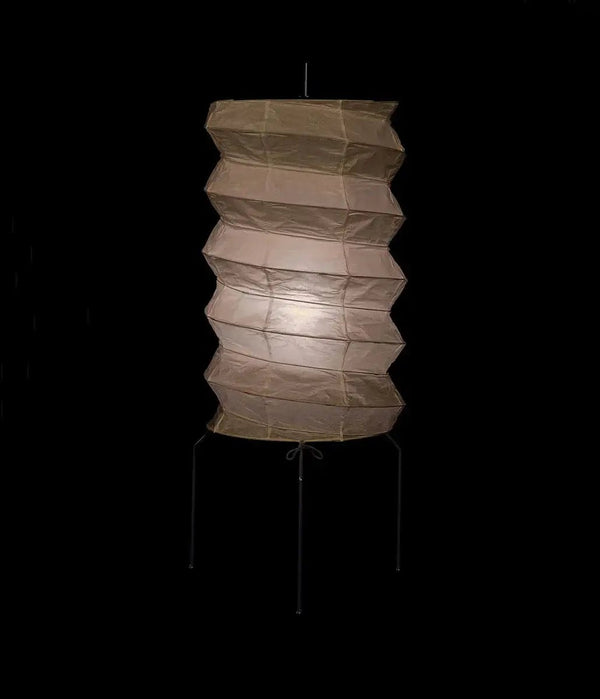white washi paper origami floor lamp