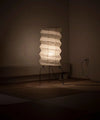 white washi paper origami floor lamp