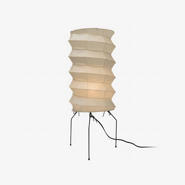 white washi paper origami floor lamp