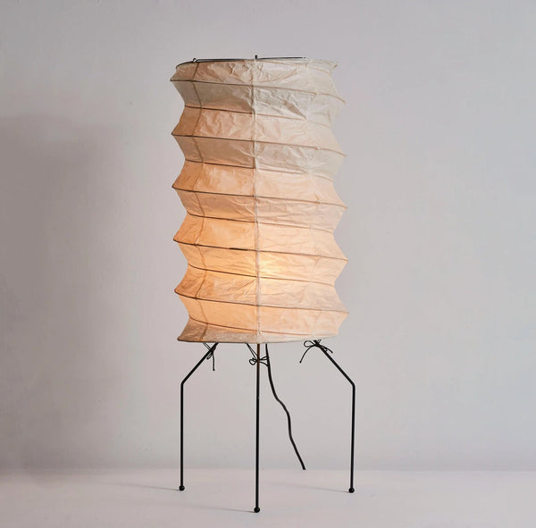 white washi paper origami floor lamp