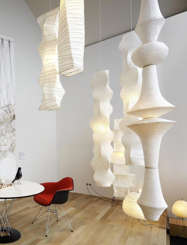 white washi paper pendant light for dining room and bedroom