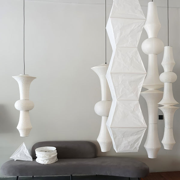 white washi paper pendant light for dining room and bedroom