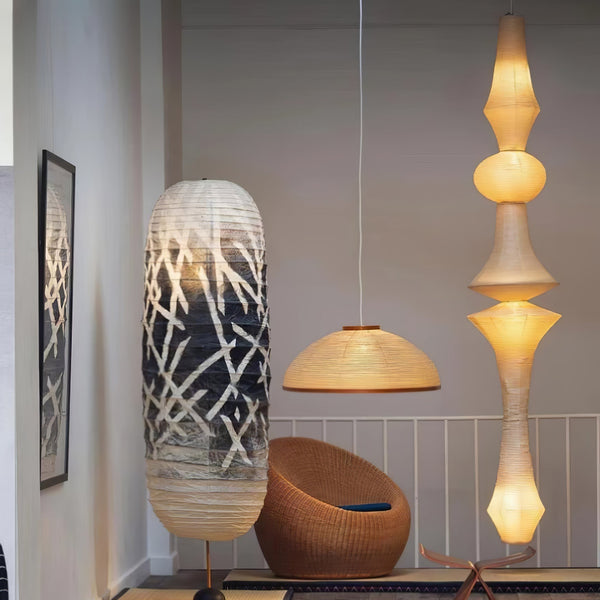 white washi paper pendant light for dining room and bedroom