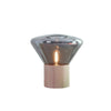 wood blown glass table lamp