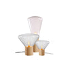 wood blown glass table lamp