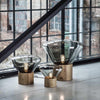 wood blown glass table lamp