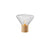 wood blown glass table lamp