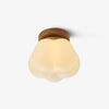 wood grain kapok flower flush mount ceiling light
