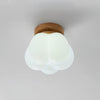 wood grain kapok flower flush mount ceiling light