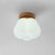 wood grain kapok flower flush mount ceiling light