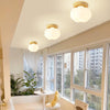 wood grain kapok flower flush mount ceiling light