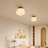 wood grain kapok flower flush mount ceiling light