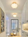 wood grain kapok flower flush mount ceiling light
