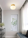 wood grain kapok flower flush mount ceiling light