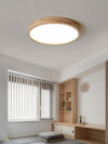wooden geometric led ceiling light with acrylic shade