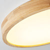wooden geometric led ceiling light with acrylic shade