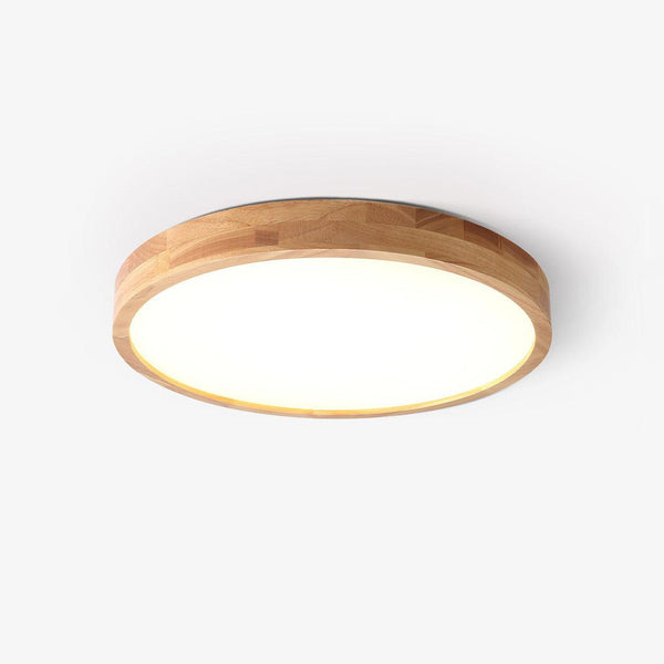 wooden geometric led ceiling light with acrylic shade