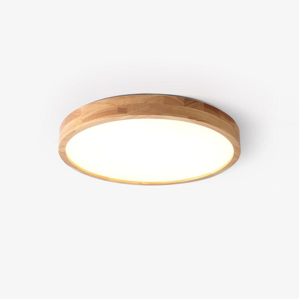 wooden geometric led ceiling light with acrylic shade