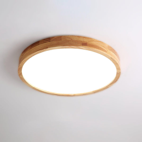 wooden geometric led ceiling light with acrylic shade