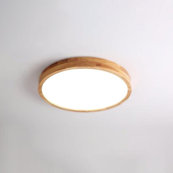 wooden geometric led ceiling light with acrylic shade
