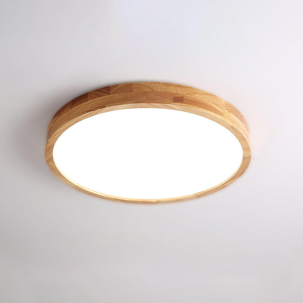 wooden geometric led ceiling light with acrylic shade