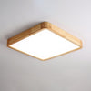 wooden geometric led ceiling light with acrylic shade
