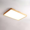 wooden geometric led ceiling light with acrylic shade