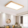wooden geometric led ceiling light with acrylic shade