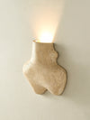yellow travertine abstract wall sconce
