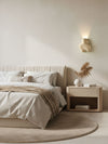 yellow travertine abstract wall sconce