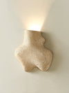 yellow travertine abstract wall sconce