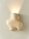 yellow travertine abstract wall sconce