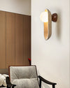 yellow travertine arch glass globe wall sconce