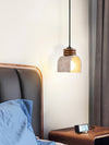 yellow travertine arched pendant light