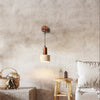 yellow travertine arched wall sconce walnut