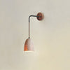 yellow travertine arched wall sconce walnut