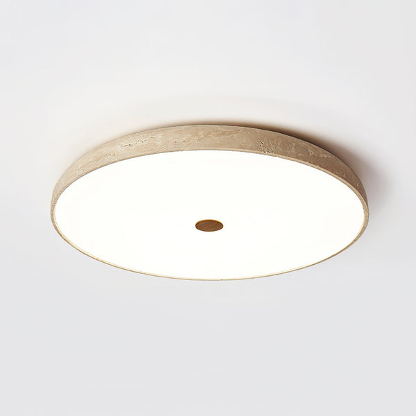 yellow travertine brass flush mount ceiling light
