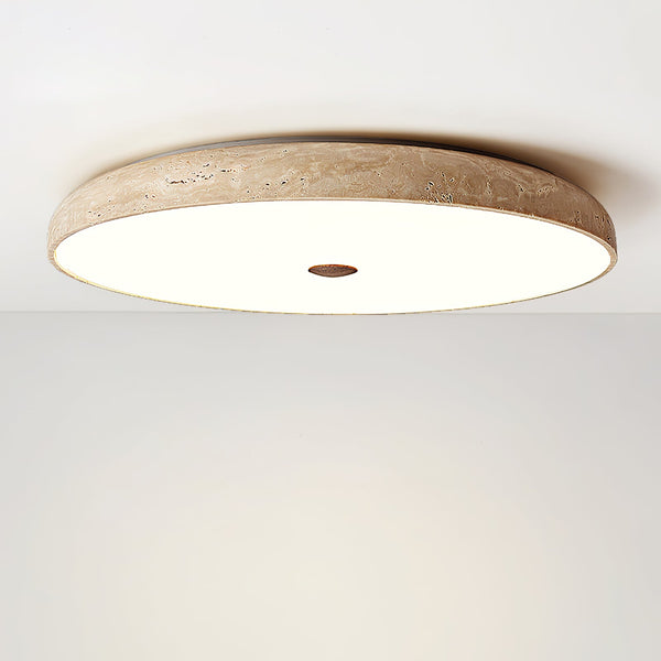 yellow travertine brass flush mount ceiling light