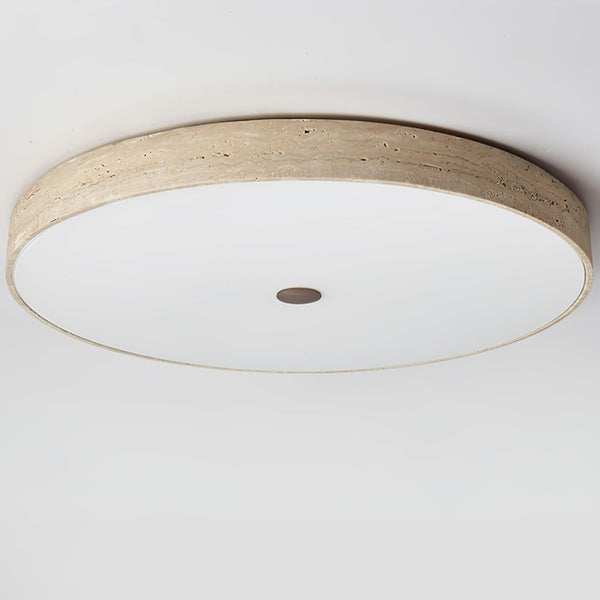 yellow travertine brass flush mount ceiling light