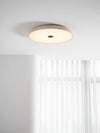 yellow travertine brass flush mount ceiling light